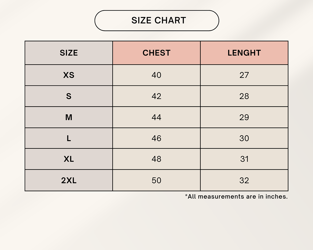 Color_Size Chart